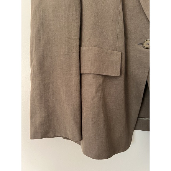 AKRIS Punto Brown Linen Blend Jacket Blazer One Button Size 10 - Picture 2 of 7